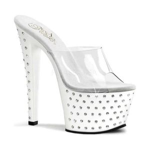 Pleaser Stardust-701 White/Clear
